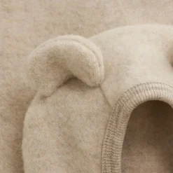 Jakke Ører Uld Fleece - Camel Melange