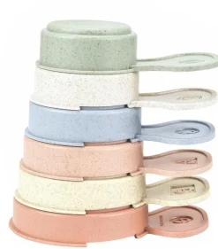 Jenga stabel kopper i hvedestrå, 6 stk