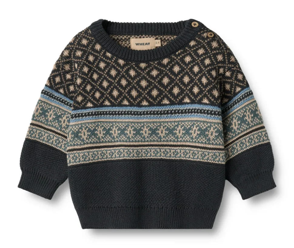 Julius Jacquard Pullover - Navy