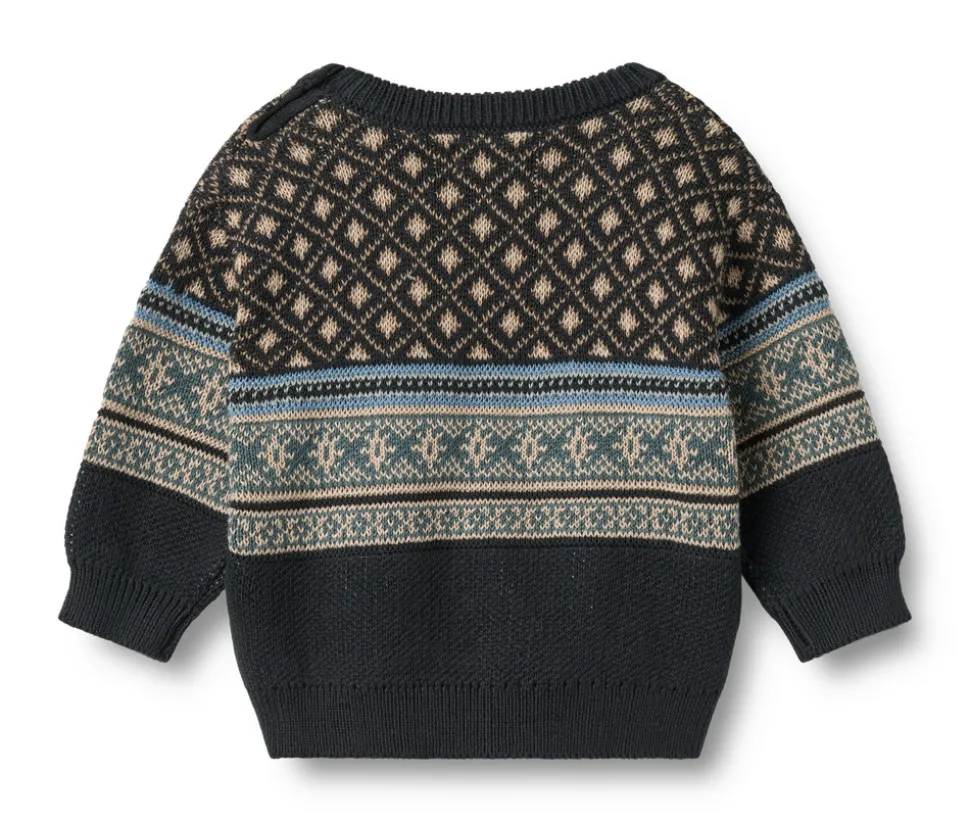 Julius Jacquard Pullover - Navy