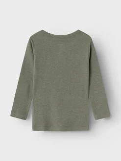 Kab langærmet basis bluse - DUSTYOLIVE