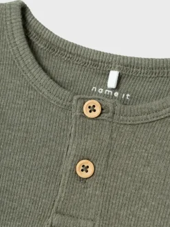 Kab langærmet basis bluse - DUSTYOLIVE