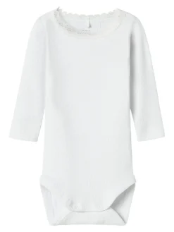 Kab langærmet body - Bright white