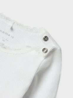 Kab langærmet body - Bright white