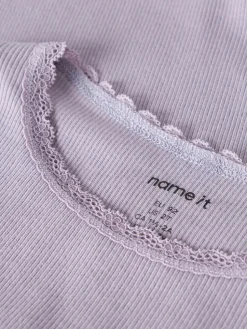 Kab langærmet top - Lavender Gray