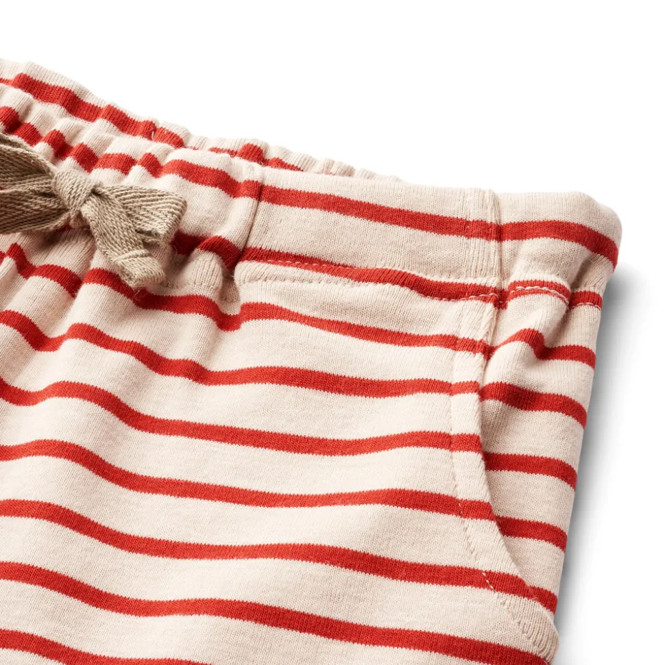 Kalle jersey shorts - red stripe
