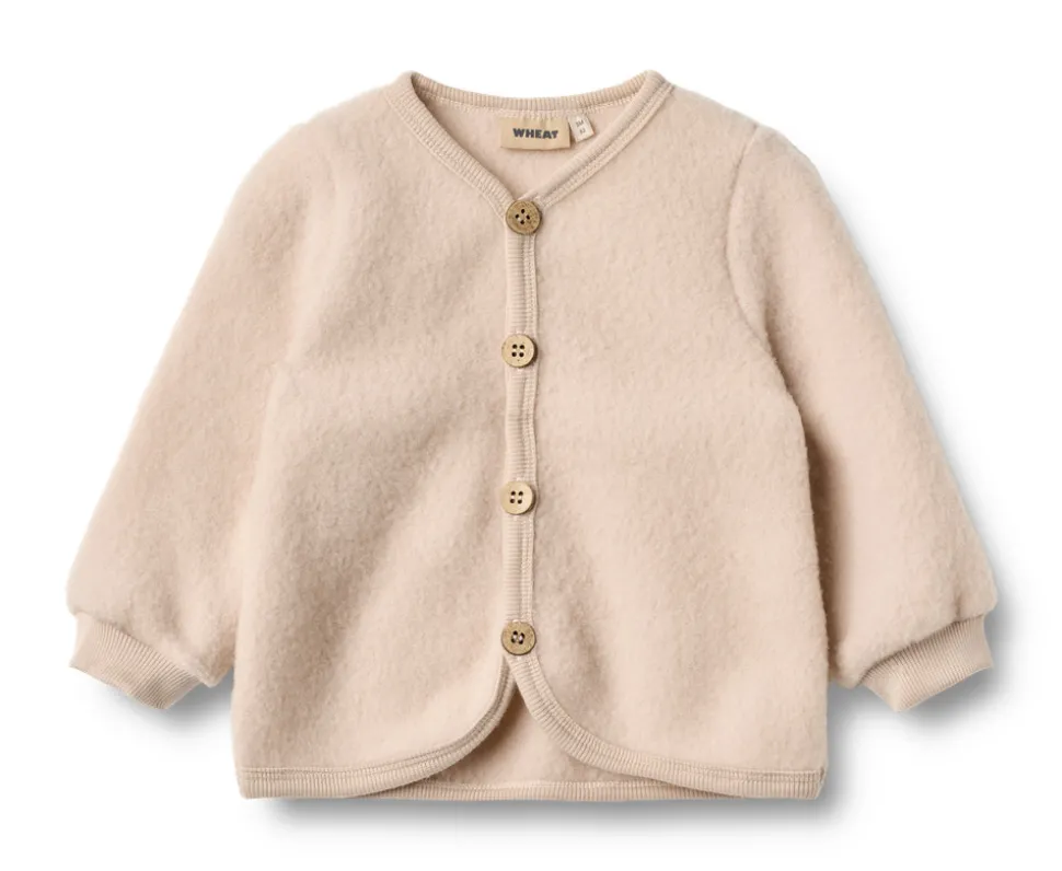 Kari Uld Fleece Cardigan - Pale lilac