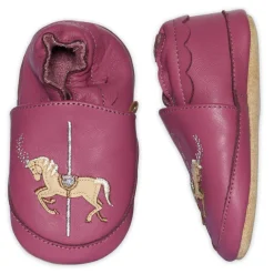 Karrusel læder hjemmesko - Red Violet
