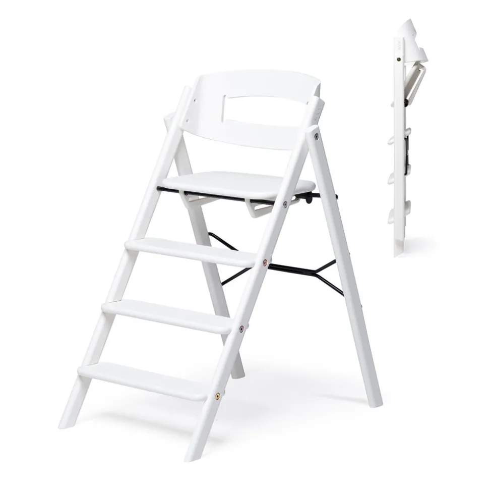 Klapp højstol foldbar - bøg hvid