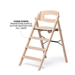 Klapp højstol foldbar bøg inkl. pude - natur