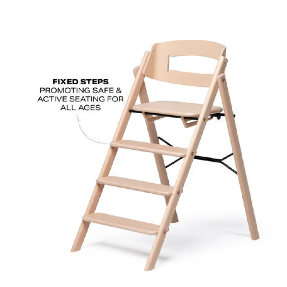 Klapp højstol foldbar bøg inkl. pude - natur