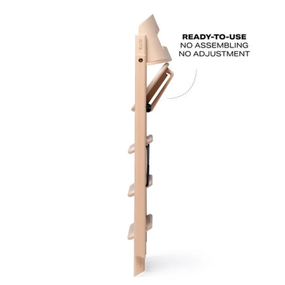 Klapp højstol foldbar bøg inkl. pude - natur