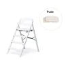 Klapp højstol foldbar bøg inkl. pude - hvid