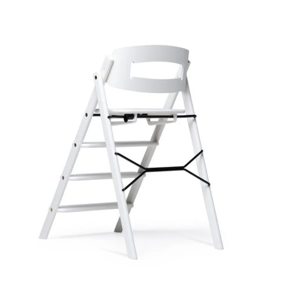 Klapp højstol foldbar bøg inkl. pude - hvid