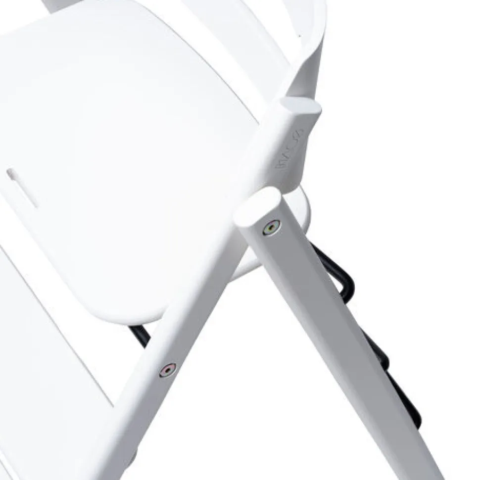 Klapp højstol foldbar bøg inkl. pude - hvid