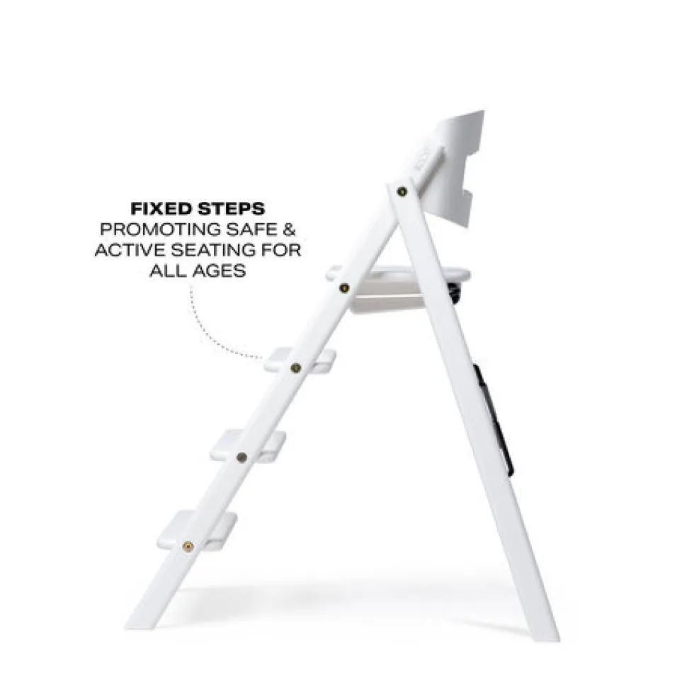 Klapp højstol foldbar bøg inkl. pude - hvid