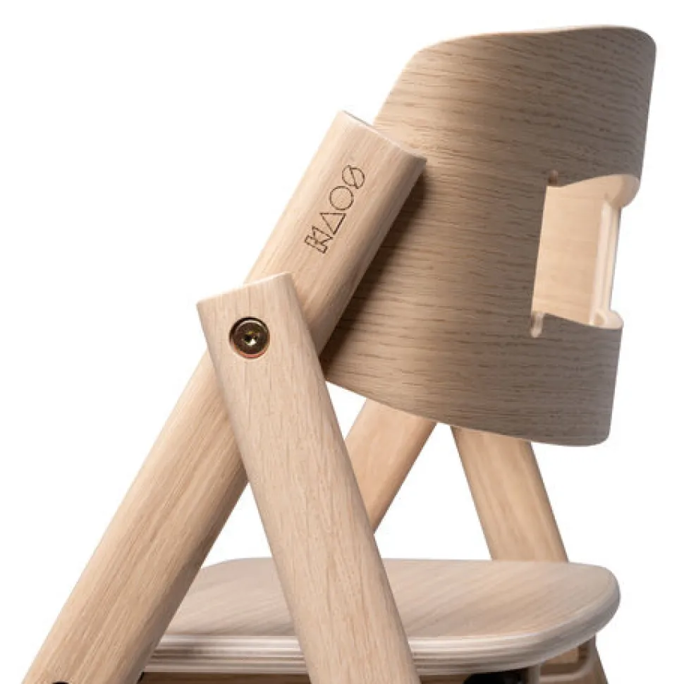 Klapp højstol foldbar eg inkl. pude - natur