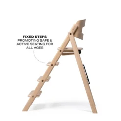Klapp højstol foldbar eg inkl. pude - natur