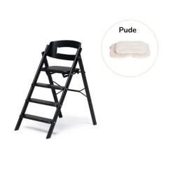 Klapp højstol foldbar eg inkl. pude - sort