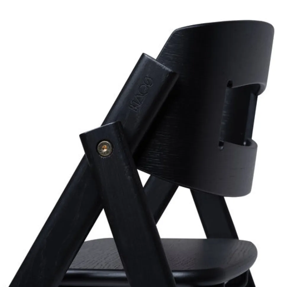 Klapp højstol foldbar eg inkl. pude - sort