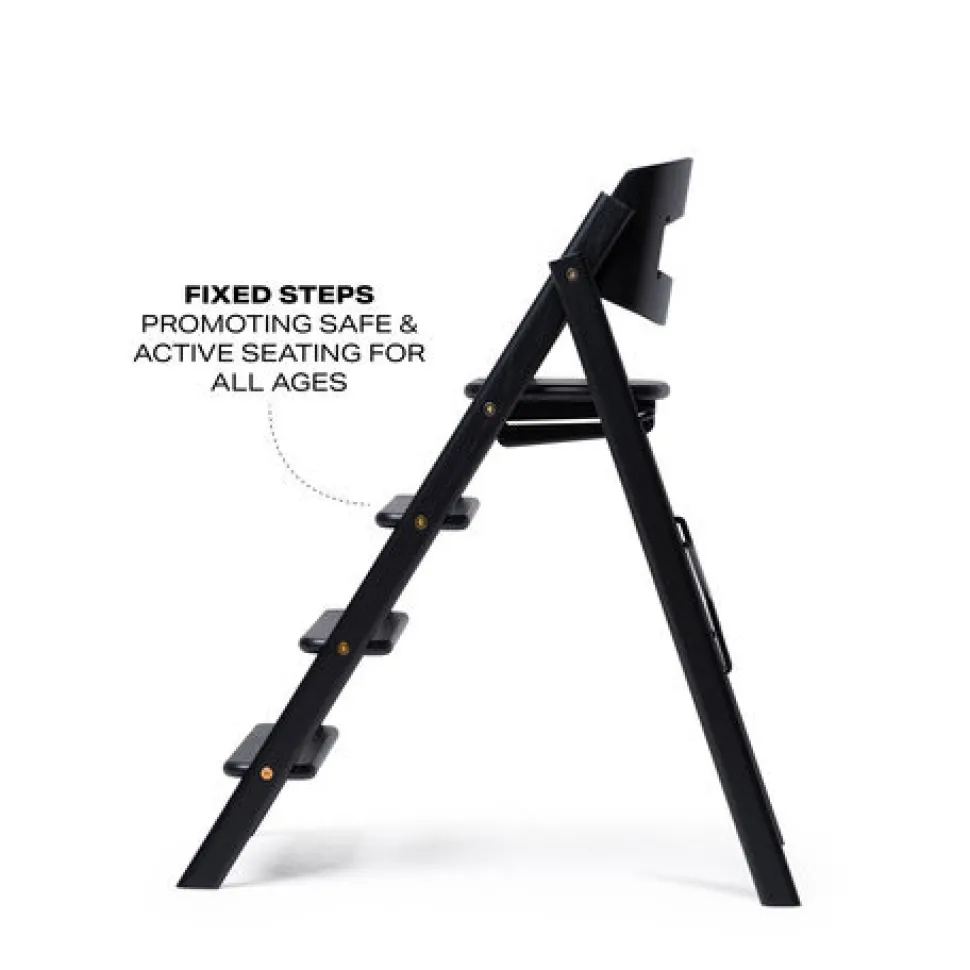 Klapp højstol foldbar eg inkl. pude - sort