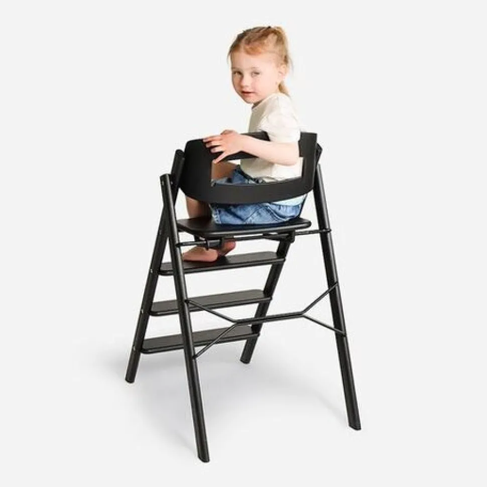 Klapp højstol foldbar eg inkl. bøjle - sand