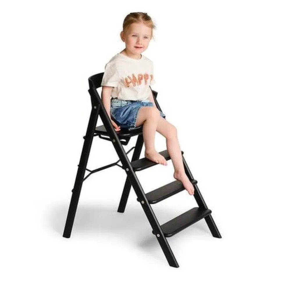 Klapp højstol foldbar eg inkl. bøjle - sand