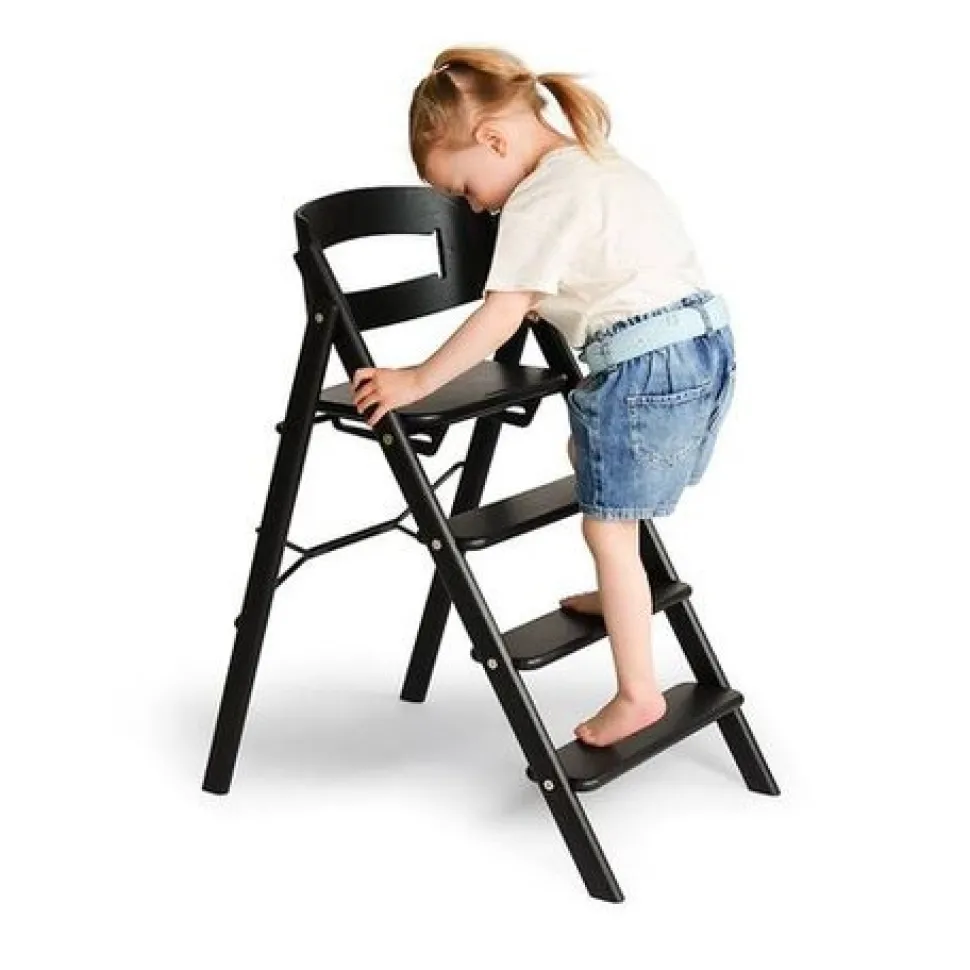 Klapp højstol foldbar eg inkl. bøjle - sand