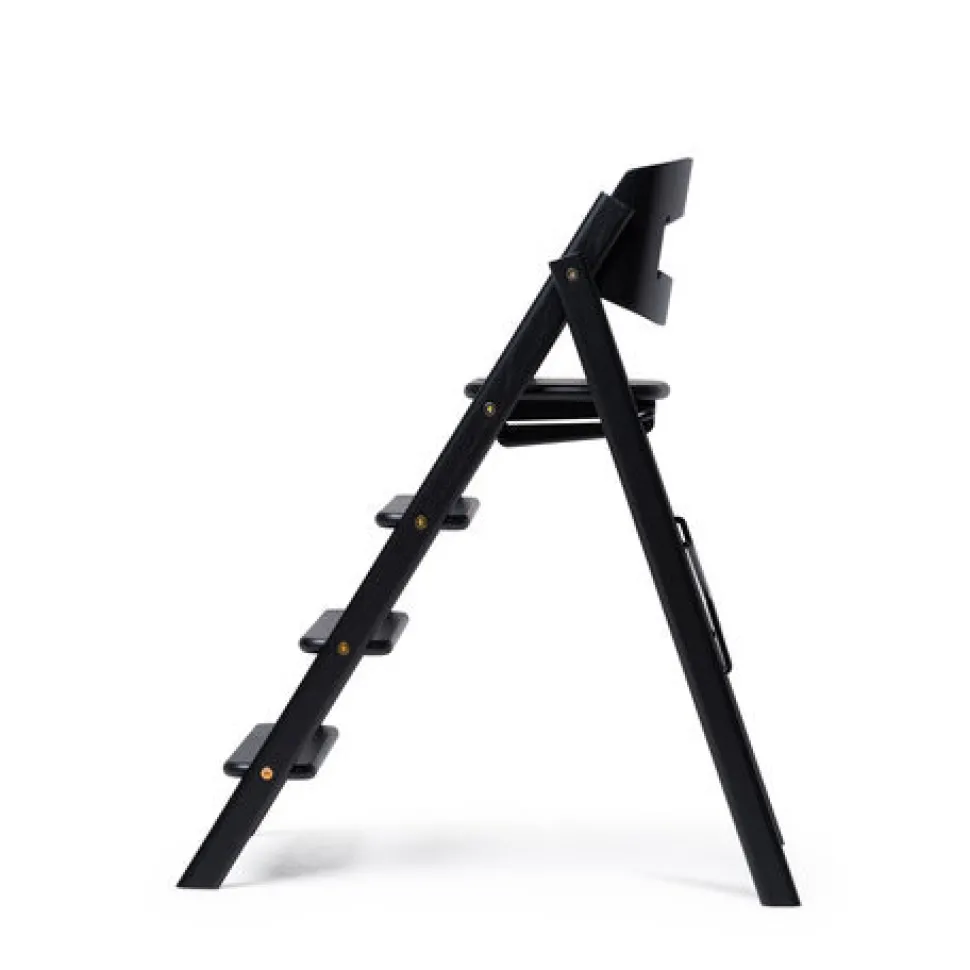 Klapp højstol foldbar eg inkl. bøjle og bakke - sort