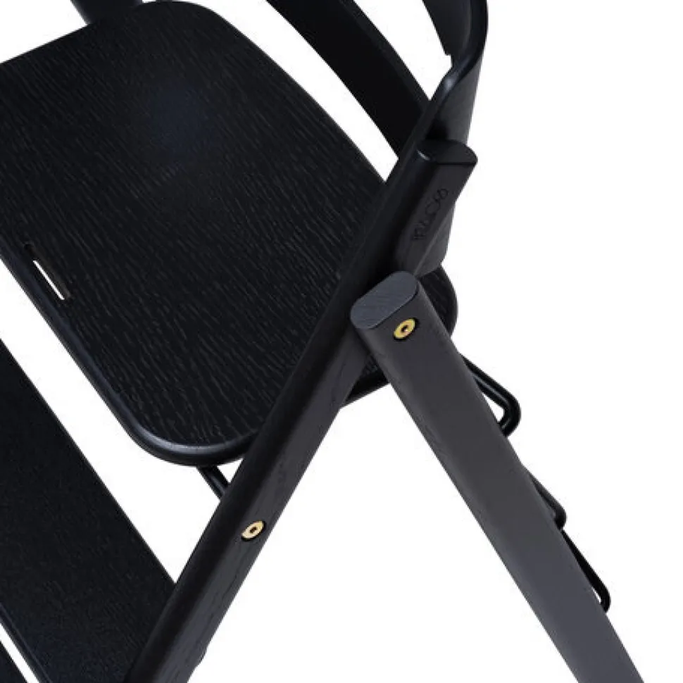 Klapp højstol foldbar eg inkl. bøjle og bakke - sort