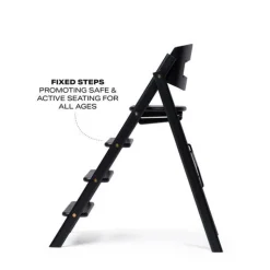 Klapp højstol foldbar eg inkl. bøjle og bakke - sort