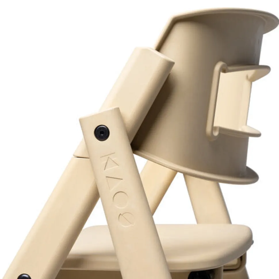 Klapp højstol foldbar genbrugsplast inkl. pude - sand