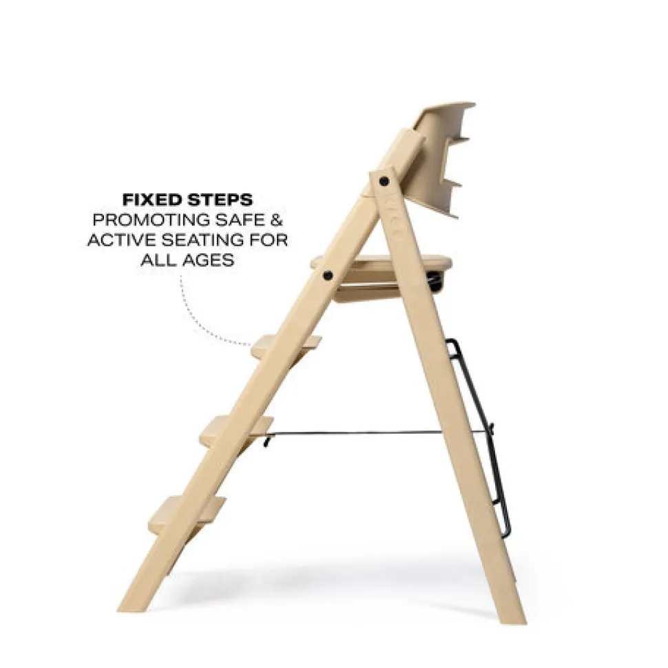 Klapp højstol foldbar genbrugsplast inkl. pude - sand