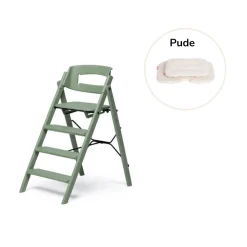 Klapp højstol foldbar genbrugsplast inkl. pude - grøn