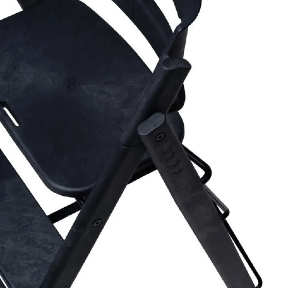 Klapp højstol foldbar genbrugsplast inkl. bøjle - sort