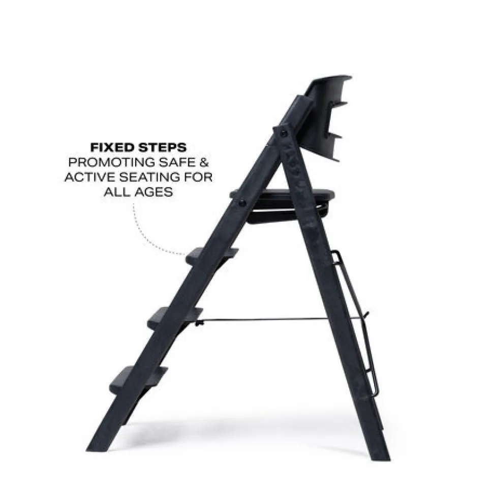 Klapp højstol foldbar genbrugsplast inkl. bøjle - sort