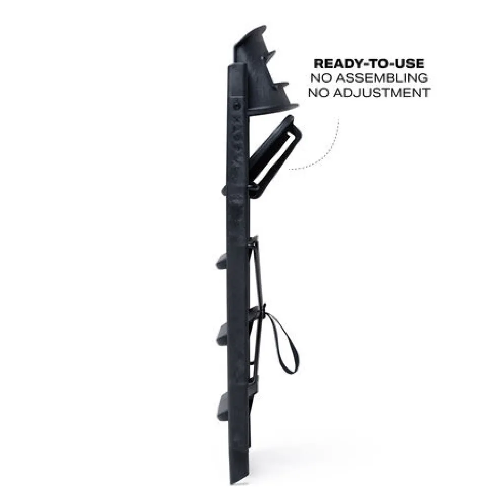 Klapp højstol foldbar genbrugsplast inkl. bøjle - sort