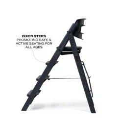 Klapp højstol foldbar genbrugsplast inkl. pude - sort