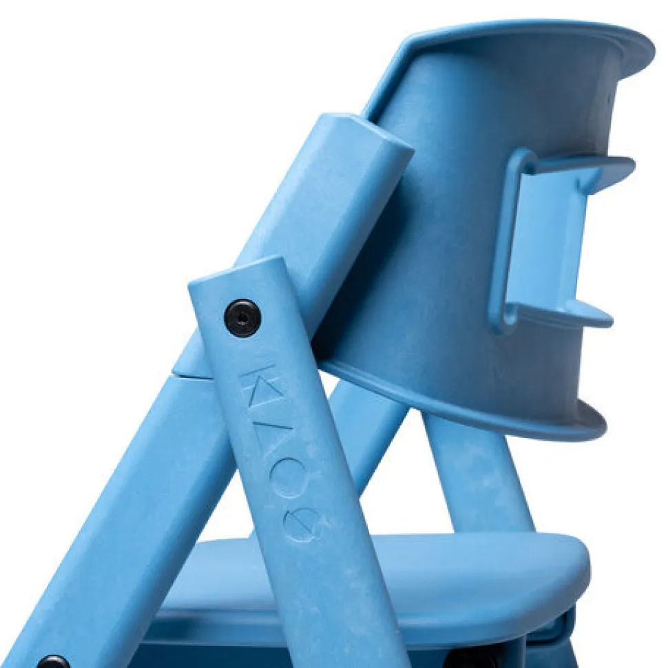 Klapp højstol foldbar genbrugsplast inkl. pude - blå