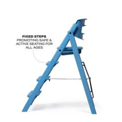 Klapp højstol foldbar genbrugsplast inkl. pude - blå