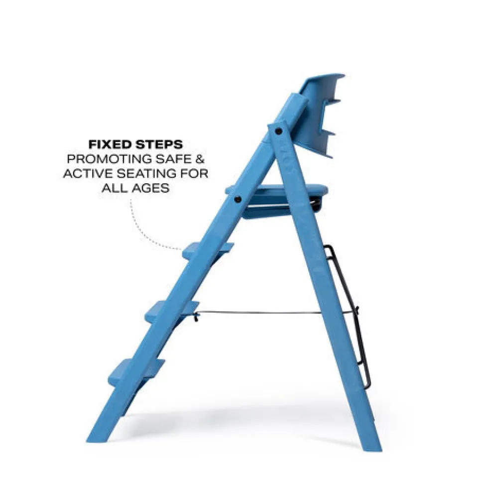 Klapp højstol foldbar genbrugsplast inkl. pude - blå