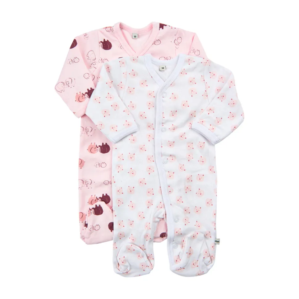 Knappet Natdragt Med Fod 2-Pak - 501