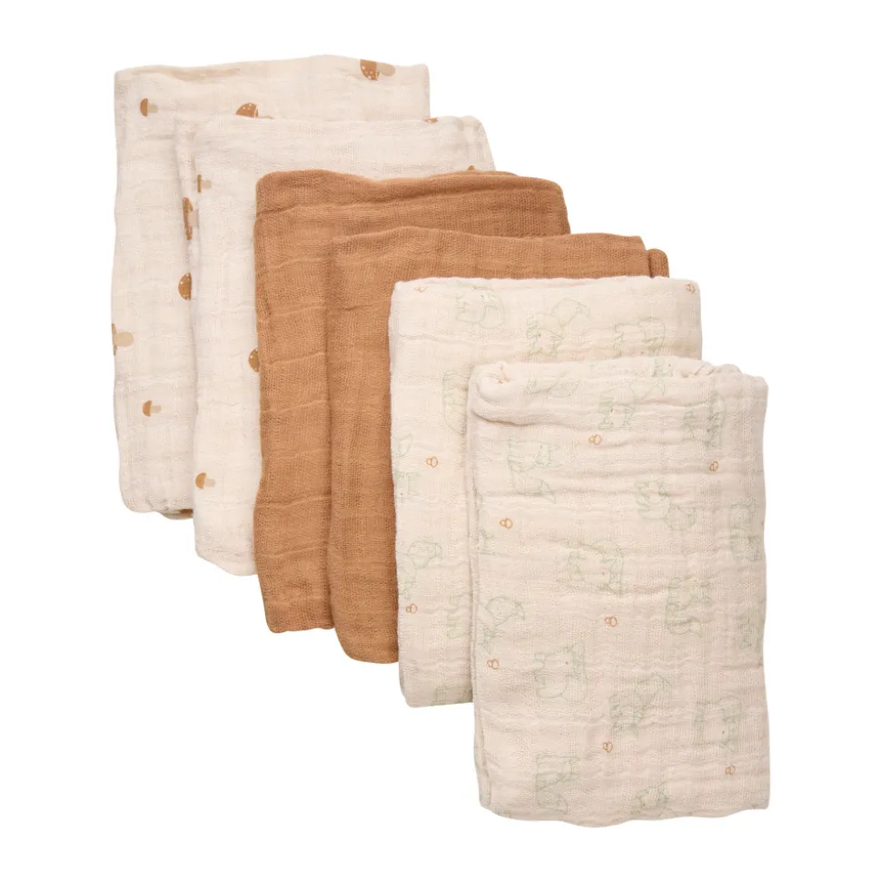 Øko. stofbleer (6-pak) - Almond