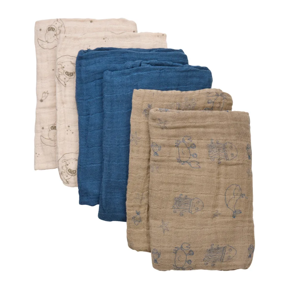 Øko. stofbleer (6-pak) - China Blue