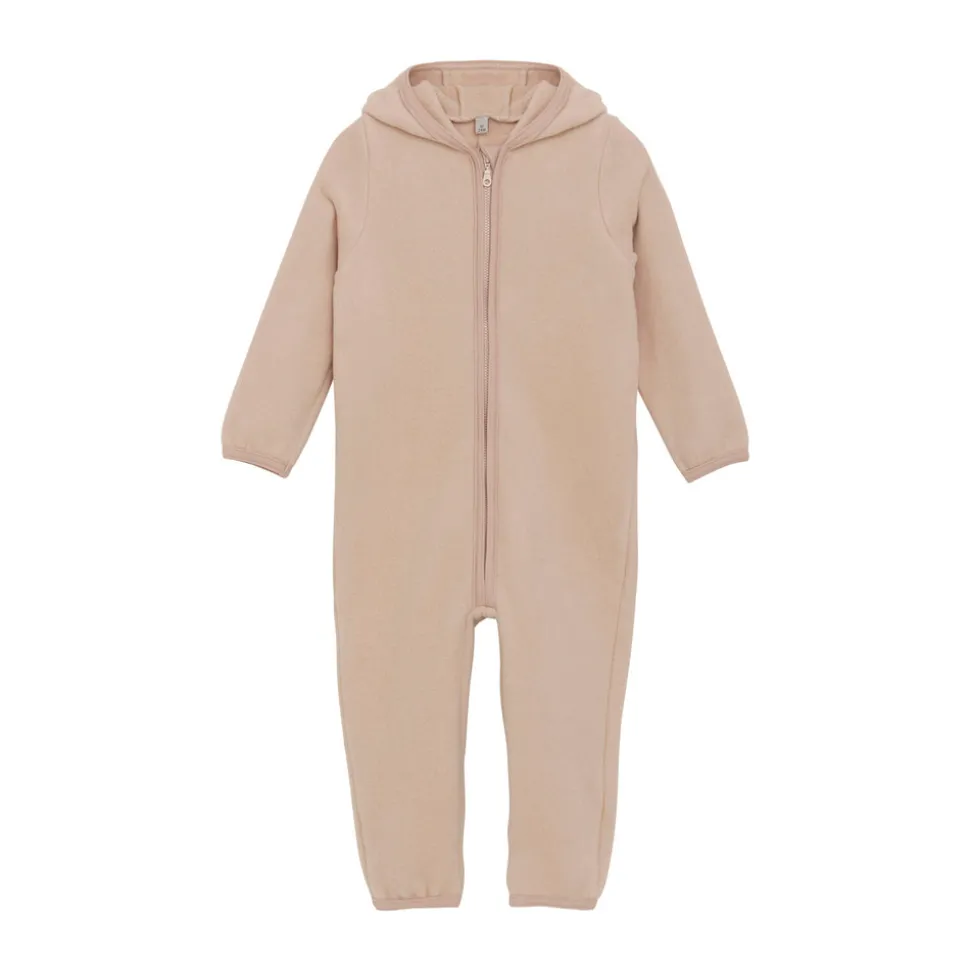 Køredragt m. ører Uld Fleece - Mahogany Rose