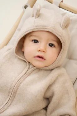 Køredragt Ører Uld Fleece - Camel Melange