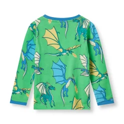 Langærmet bluse med flyvende drager - 826