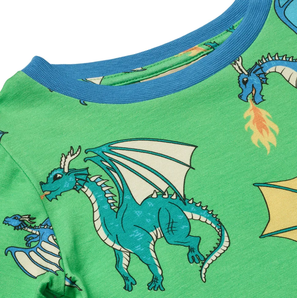 Langærmet bluse med flyvende drager - 826