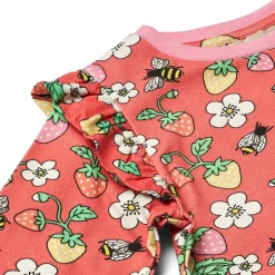 Langærmet bluse med jordbær - 534