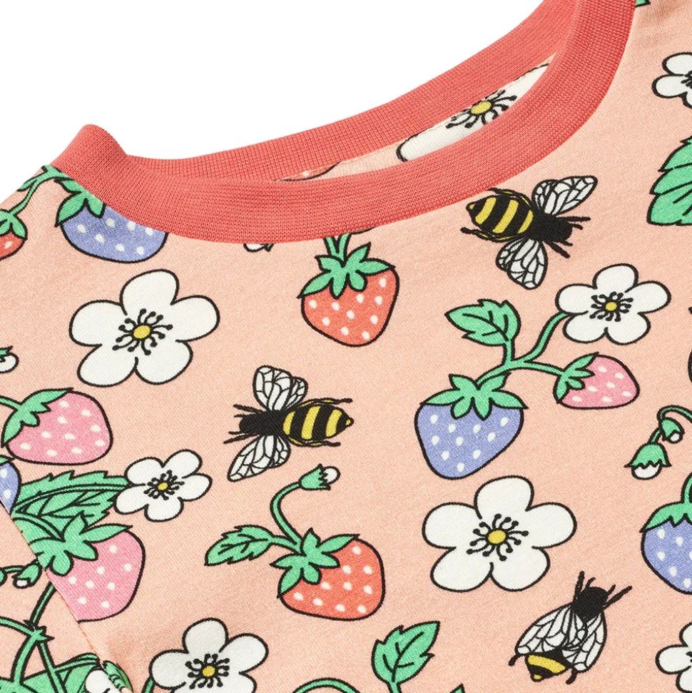 Langærmet bluse med jordbær - 536